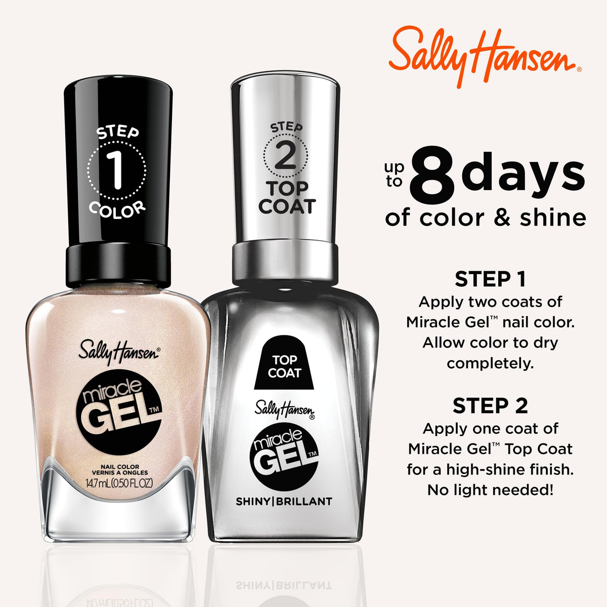 Sally Hansen Miracle Gel Nail Polish Rose Gold bottle close-up