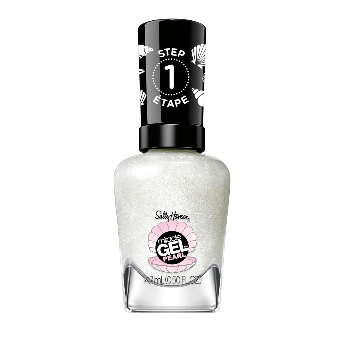 Sally Hansen Miracle Gel Pearls Milky White Shimmer Nail Polish front view
