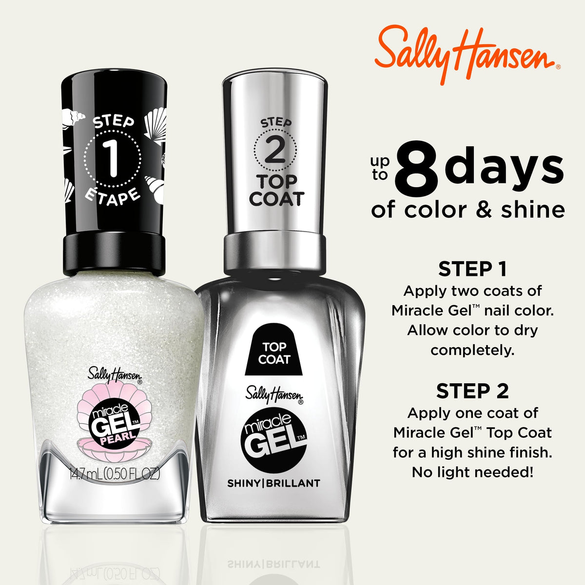 Sally Hansen Miracle Gel Pearls Nail Polish bottle side view