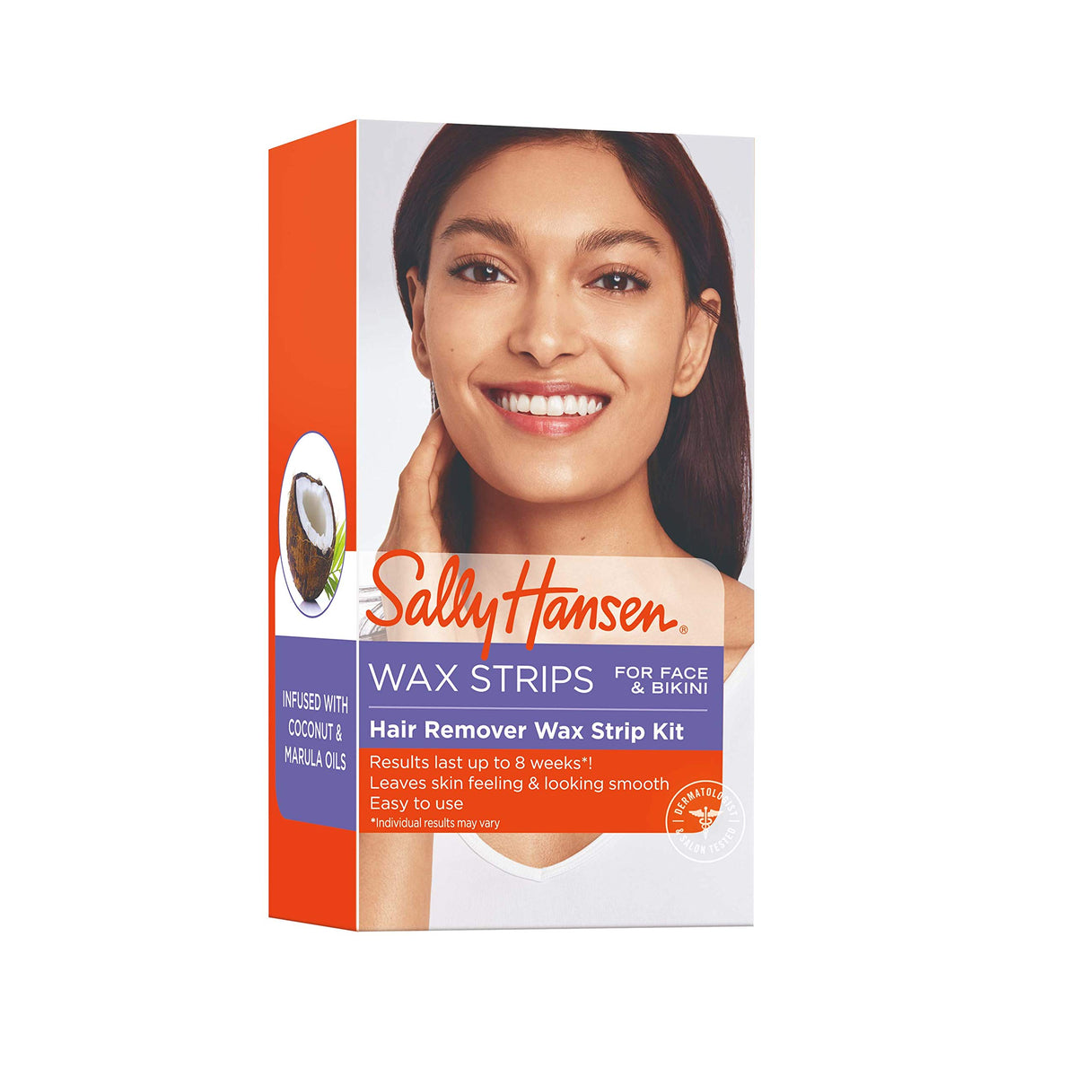 Sally Hansen Wax Strips for Face & Bikini showing application process