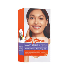 Sally Hansen Wax Strips for Face & Bikini showing application process