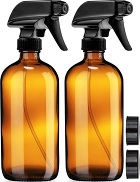 Sally's Organics 16oz amber glass spray bottle front view