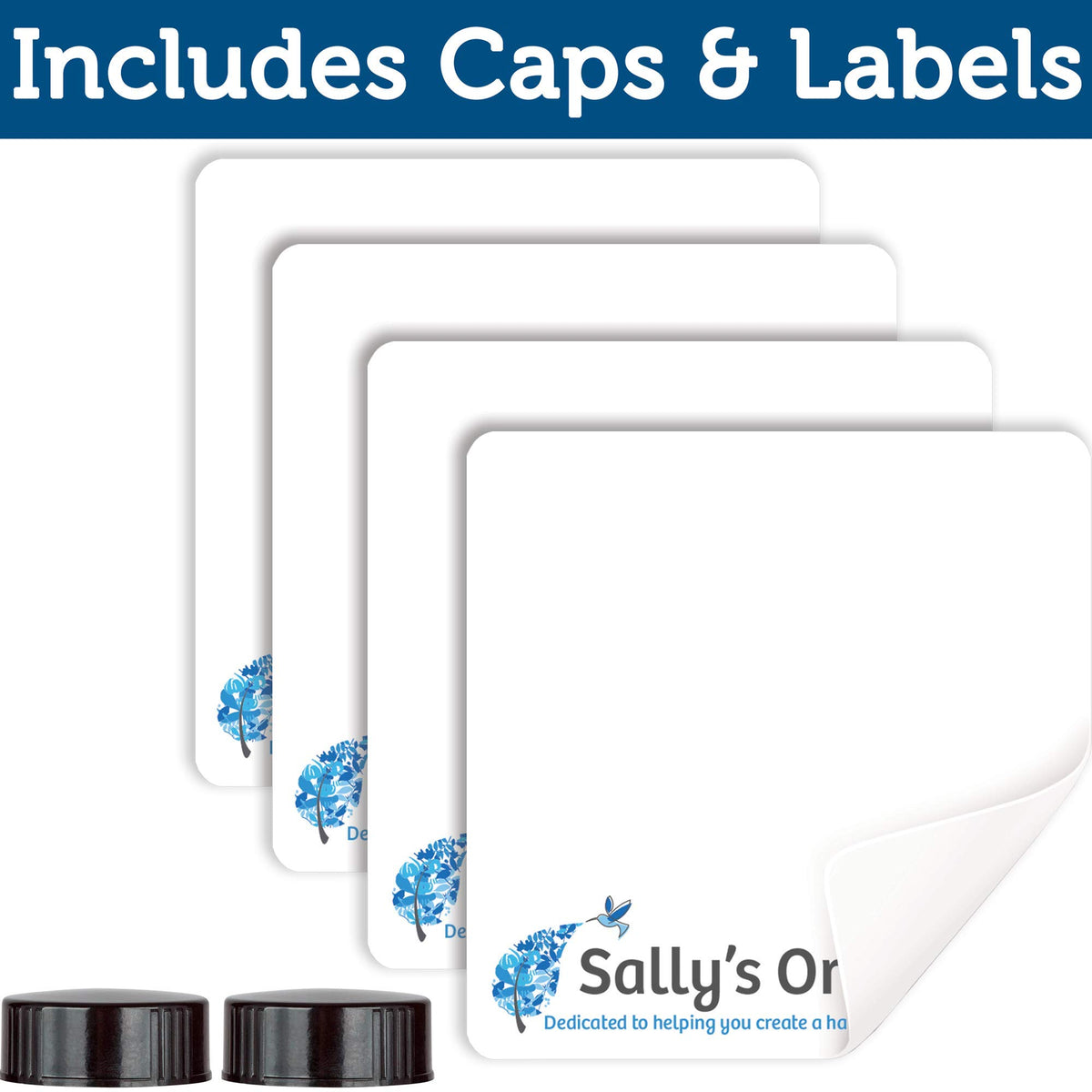 Sally's Organics 16oz amber glass spray bottles side view