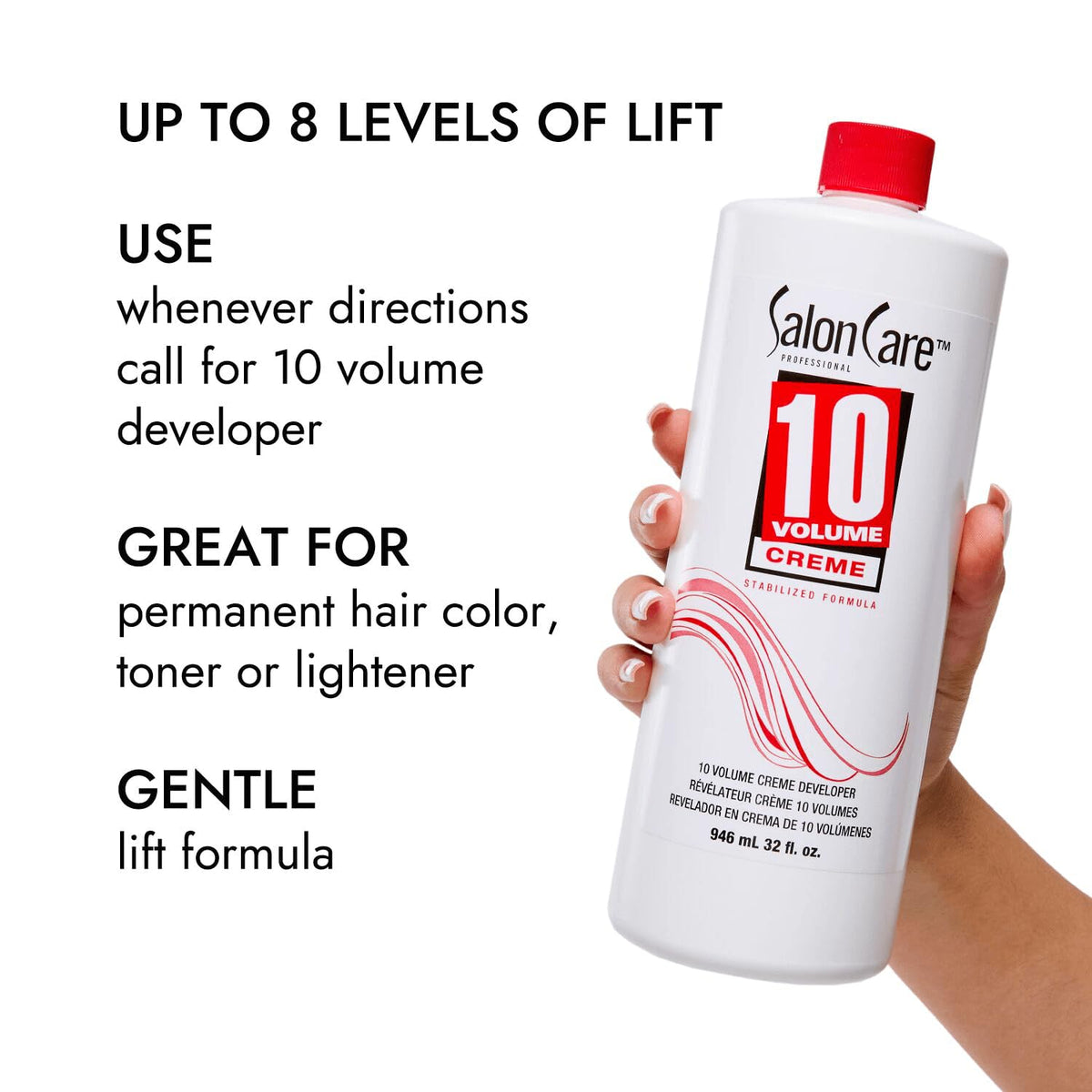 Salon Care 10 Volume Creme Developer 32 Oz with mixing bowl