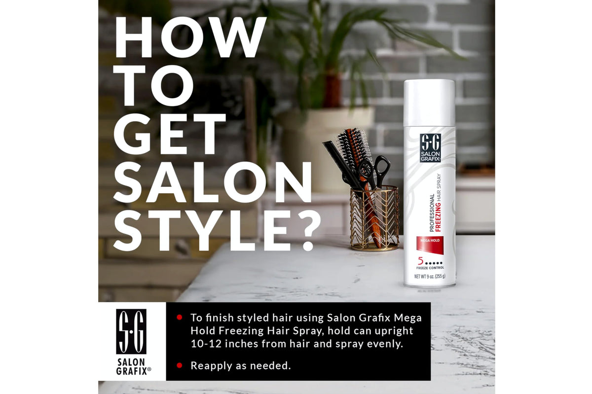 Salon Grafix Hairspray Freezing Mega Hold 10 oz top view