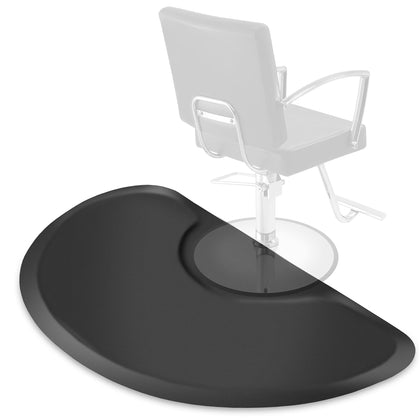 Saloniture Anti-Fatigue Floor Mat 3 ft x 5 ft black semi-circle front view