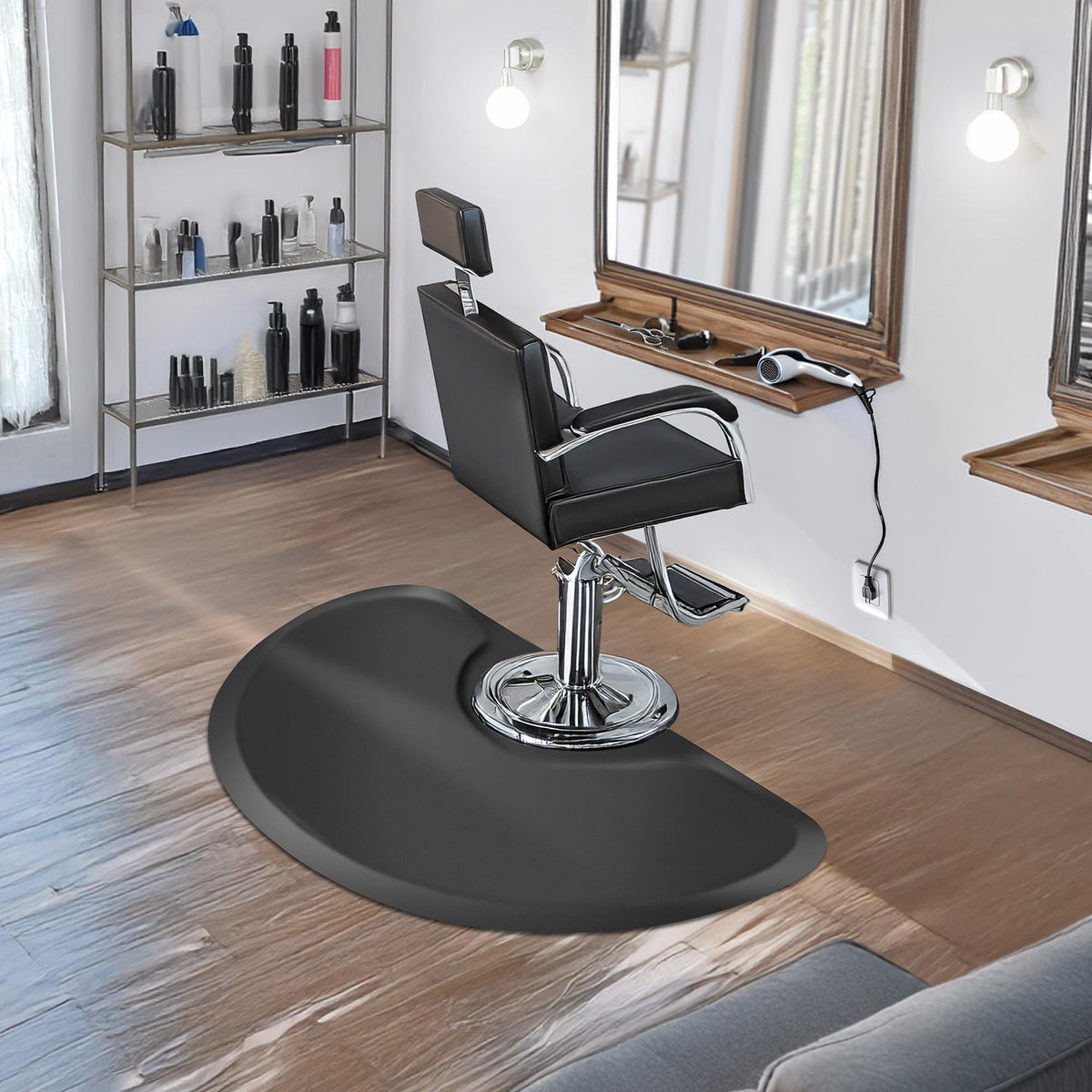 Saloniture Anti-Fatigue Floor Mat oversized design in use