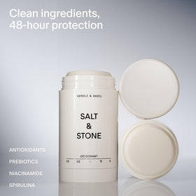Salt & Stone Aluminum-Free Deodorant back view with ingredient list