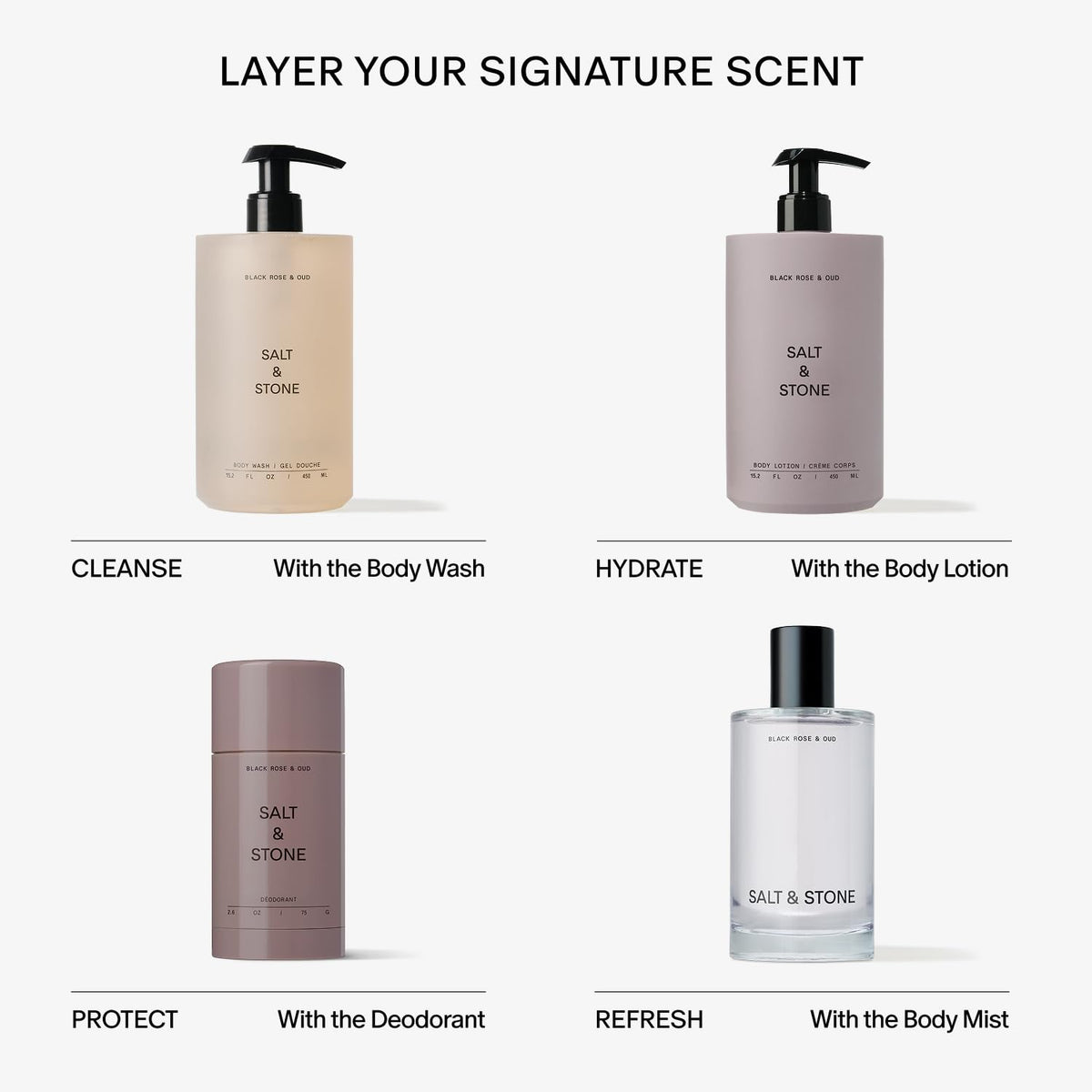 Salt & Stone Aluminum-Free Deodorant Black Rose & Oud ingredients list