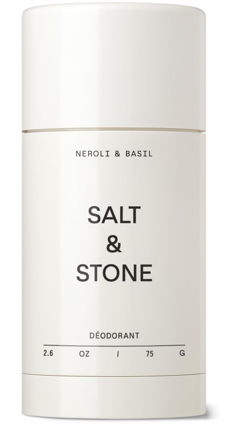 Salt & Stone Aluminum-Free Deodorant front view, Neroli & Basil scent