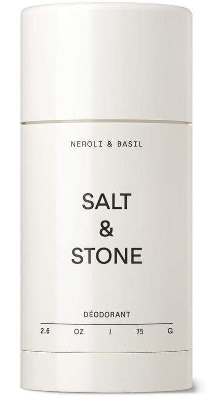 Salt & Stone Aluminum-Free Deodorant front view, Neroli & Basil scent