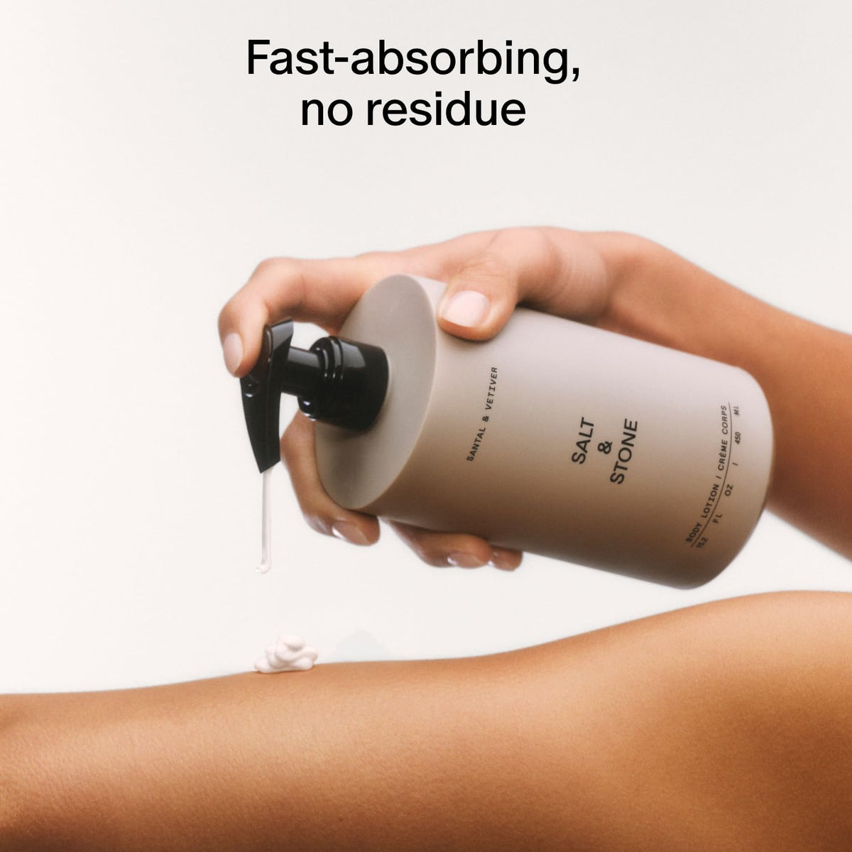 Salt & Stone Body Lotion being applied to hands