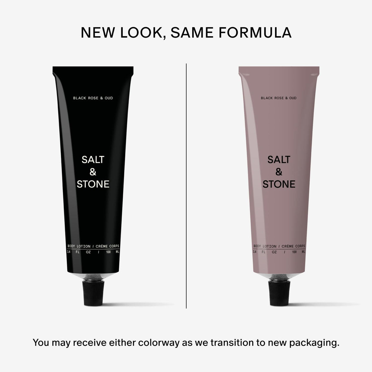 Salt & Stone Body Lotion side view with packaging