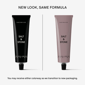 Salt & Stone Body Lotion side view with packaging