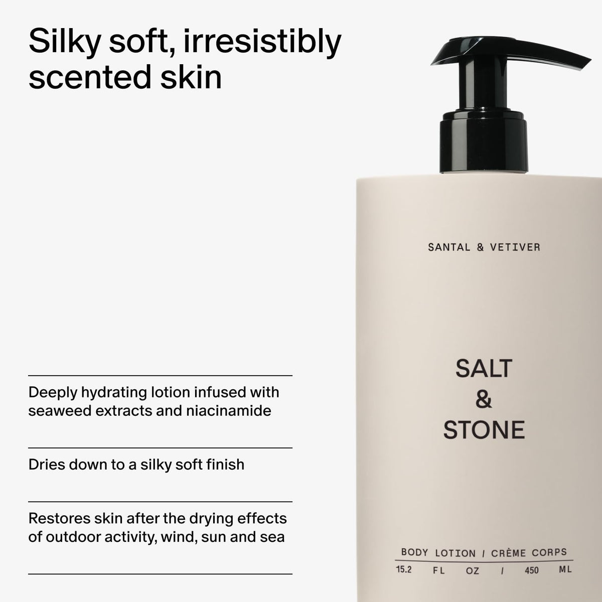 Salt & Stone Body Lotion with natural background