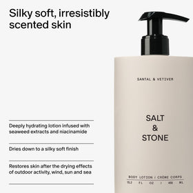 Salt & Stone Body Lotion with natural background