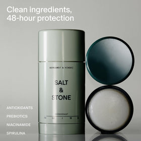 Salt & Stone Deodorant 2.6 oz back view with ingredient list