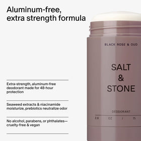 Salt & Stone deodorant with Black Rose & Oud scent description