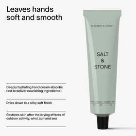 Salt & Stone Hand Cream 2 fl oz on a wooden table