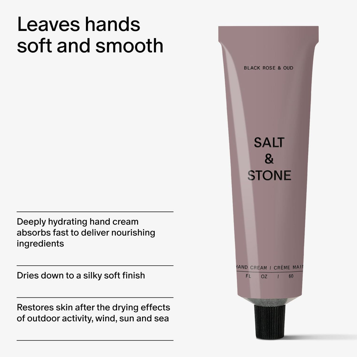 Salt & Stone Hand Cream Black Rose & Oud lifestyle scene