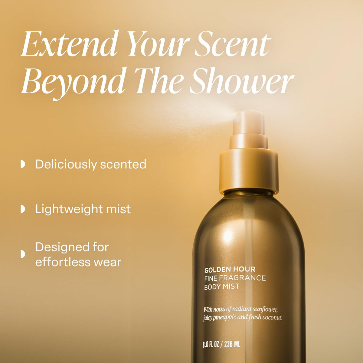 Saltair Body Mist Golden Hour 8 oz bottle side view