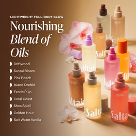 Saltair Body Oil 4 fl oz packaging with ingredients