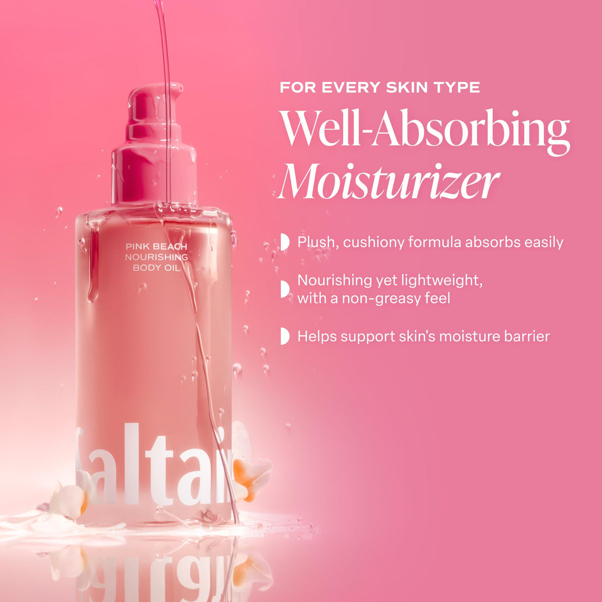 Saltair Body Oil being applied to damp skin