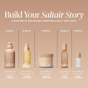 Saltair Body Oil bottle alongside body lotion
