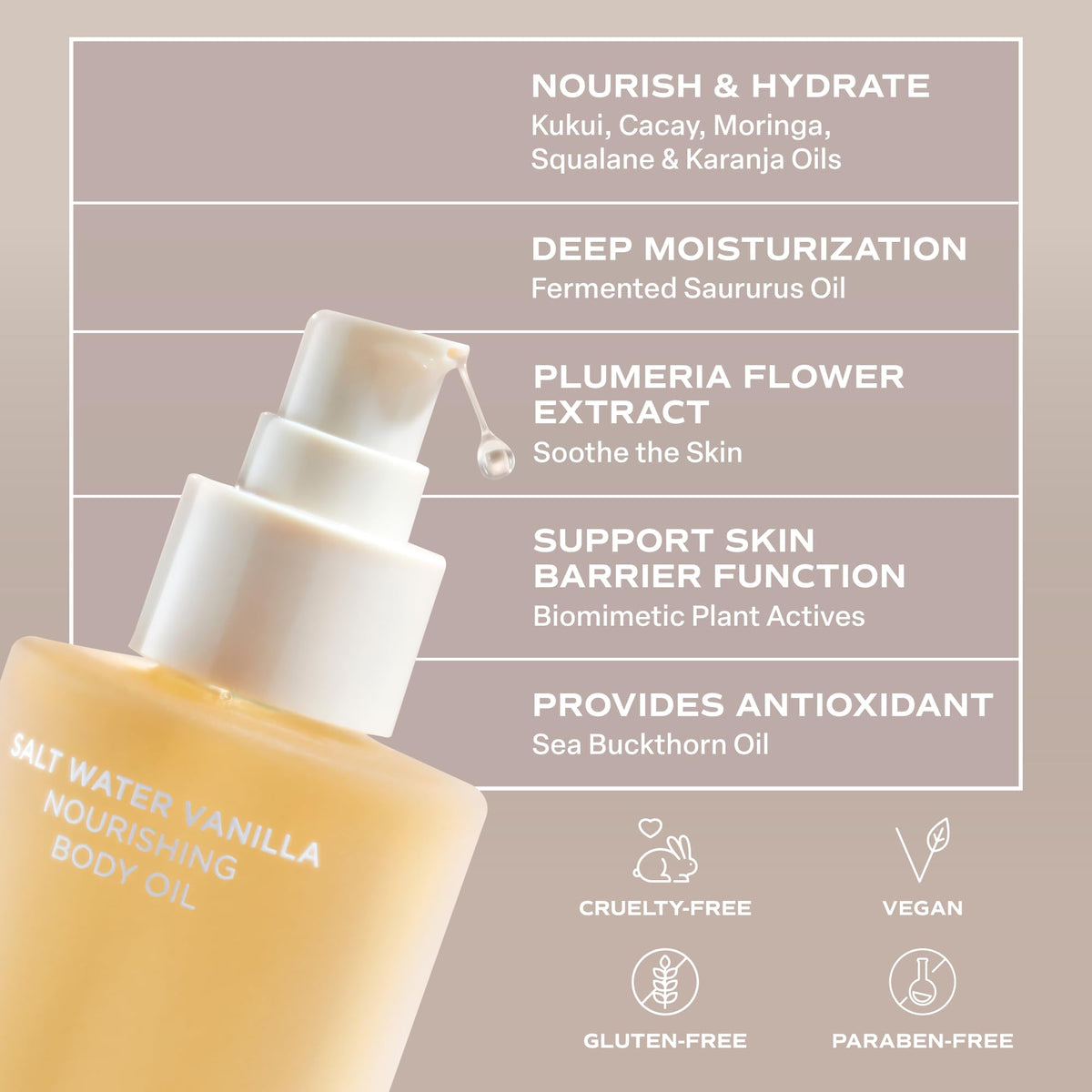 Saltair Body Oil in a skincare routine setup