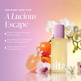 Saltair Body Oil Island Orchid on a bathroom counter