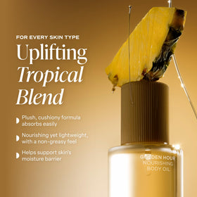 Saltair Body Oil lifestyle scene with tropical elements
