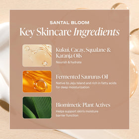 Saltair Body Oil Santal Bloom with hands applying