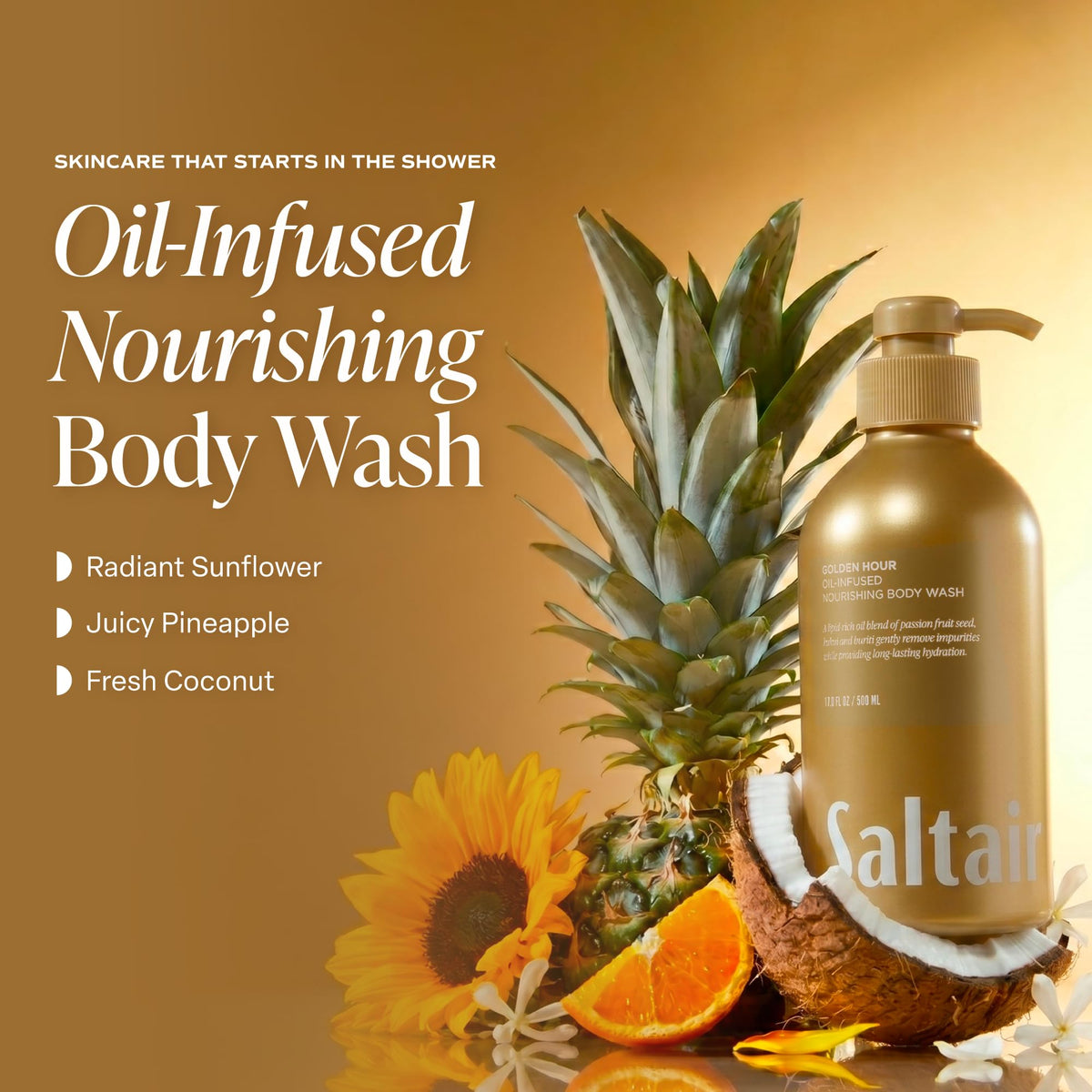 Saltair Body Wash 2-Pack Golden Hour 17oz back view