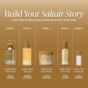 Saltair Body Wash 2-Pack Golden Hour in a shower setting