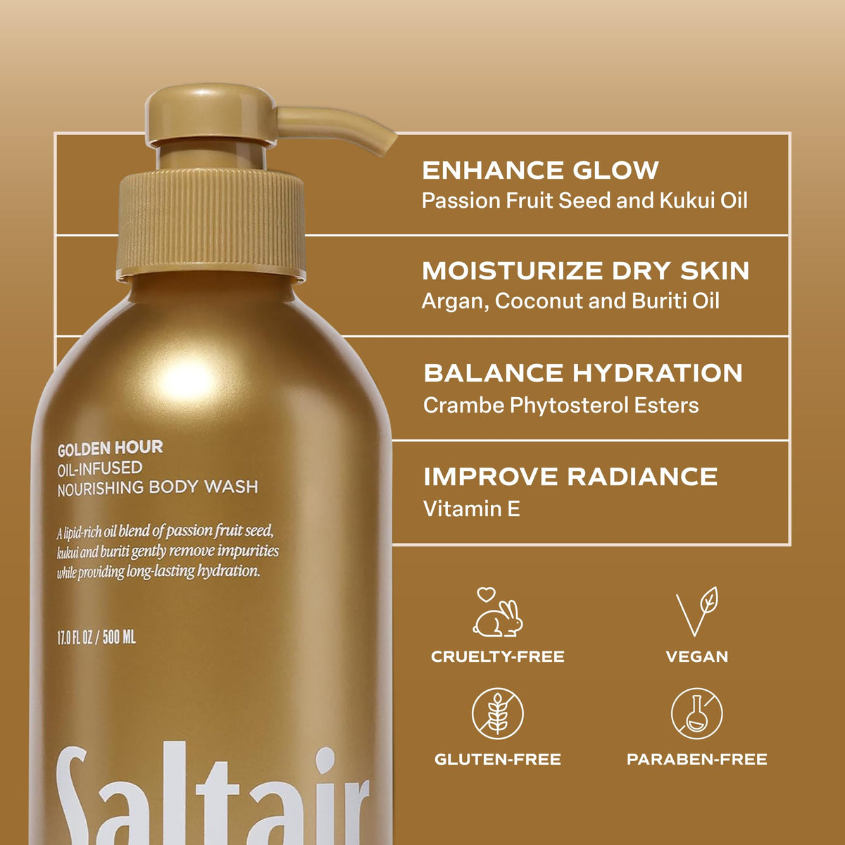 Saltair Body Wash 2-Pack Golden Hour with sunlit background