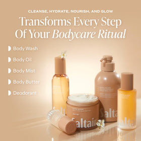 Saltair Body Wash 2-Pack Santal Bloom with ingredients displayed