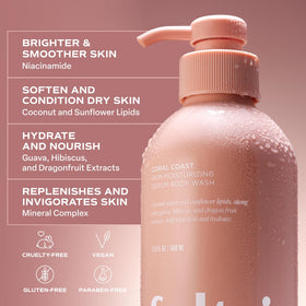 Saltair Body Wash Coral Coast with lather on hands