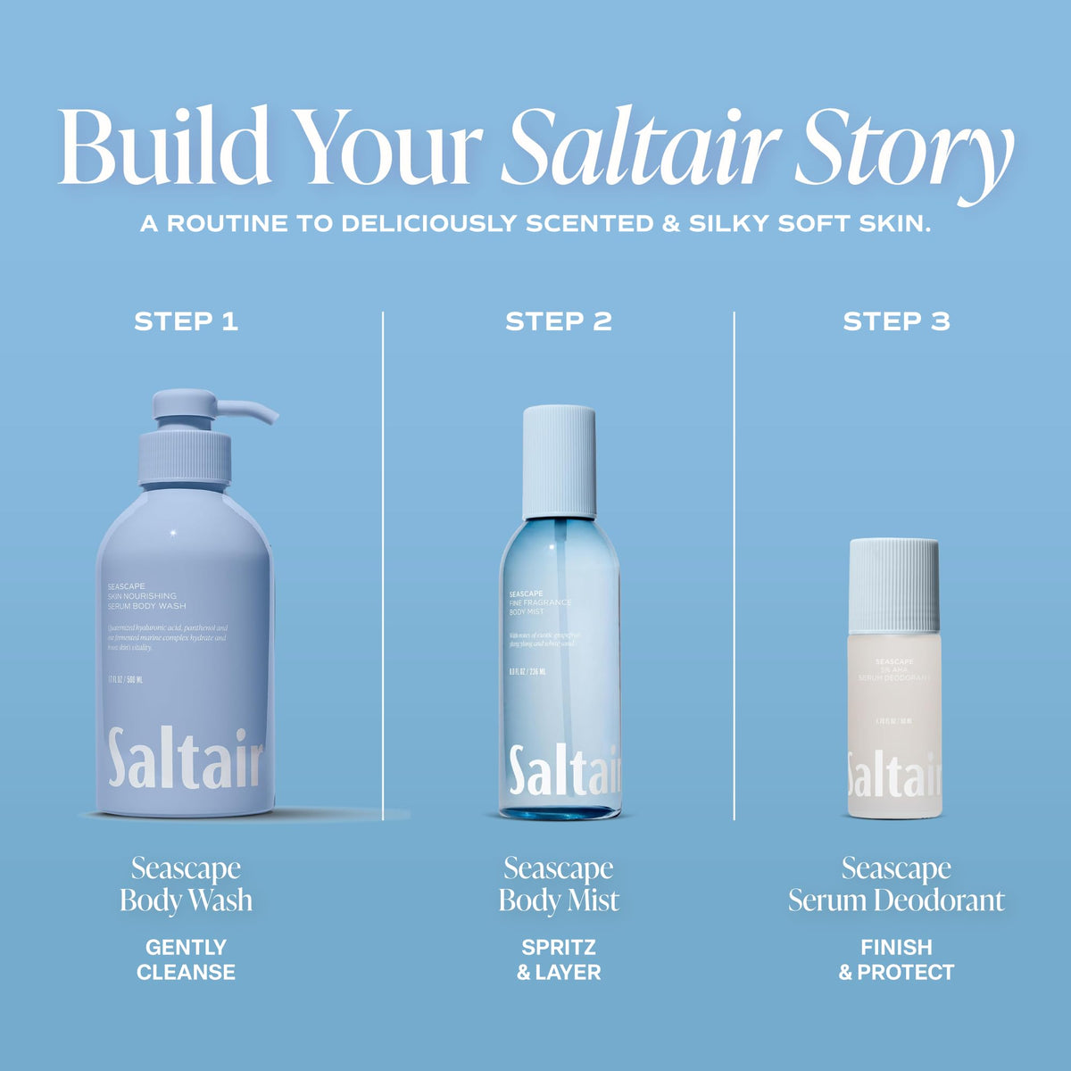 Saltair Body Wash lather on skin