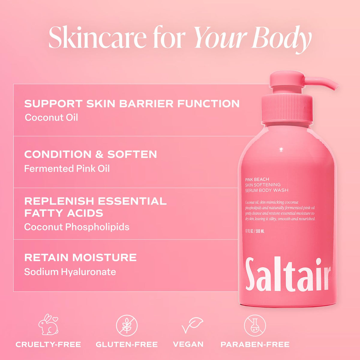 Saltair Body Wash lathering on hands