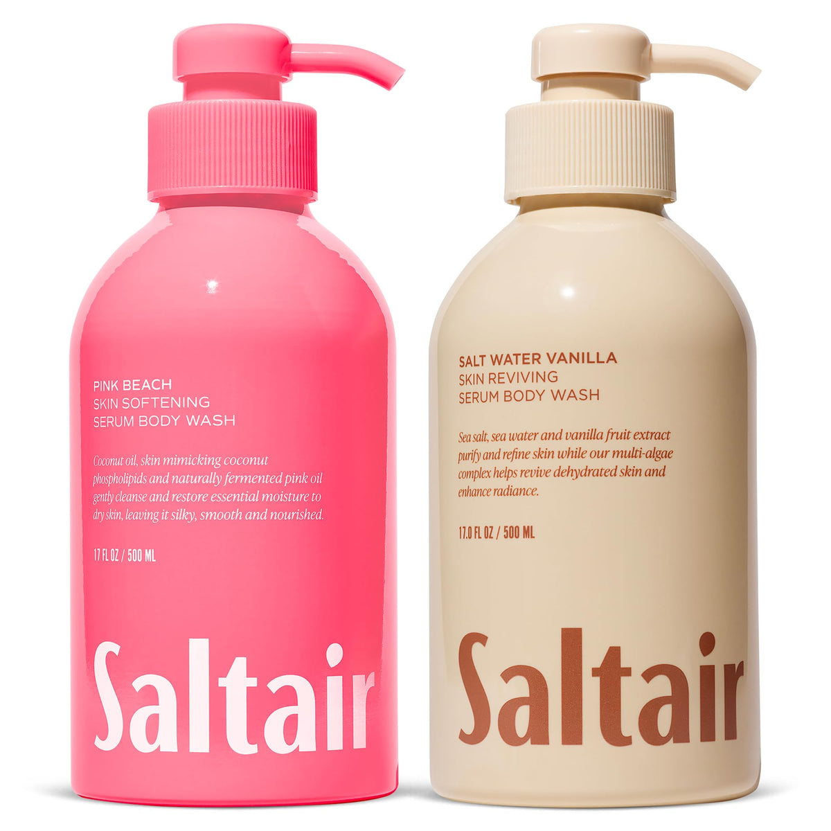 Saltair Body Wash Variety Pack with Vanilla Coconut scent, two 17oz bottles
