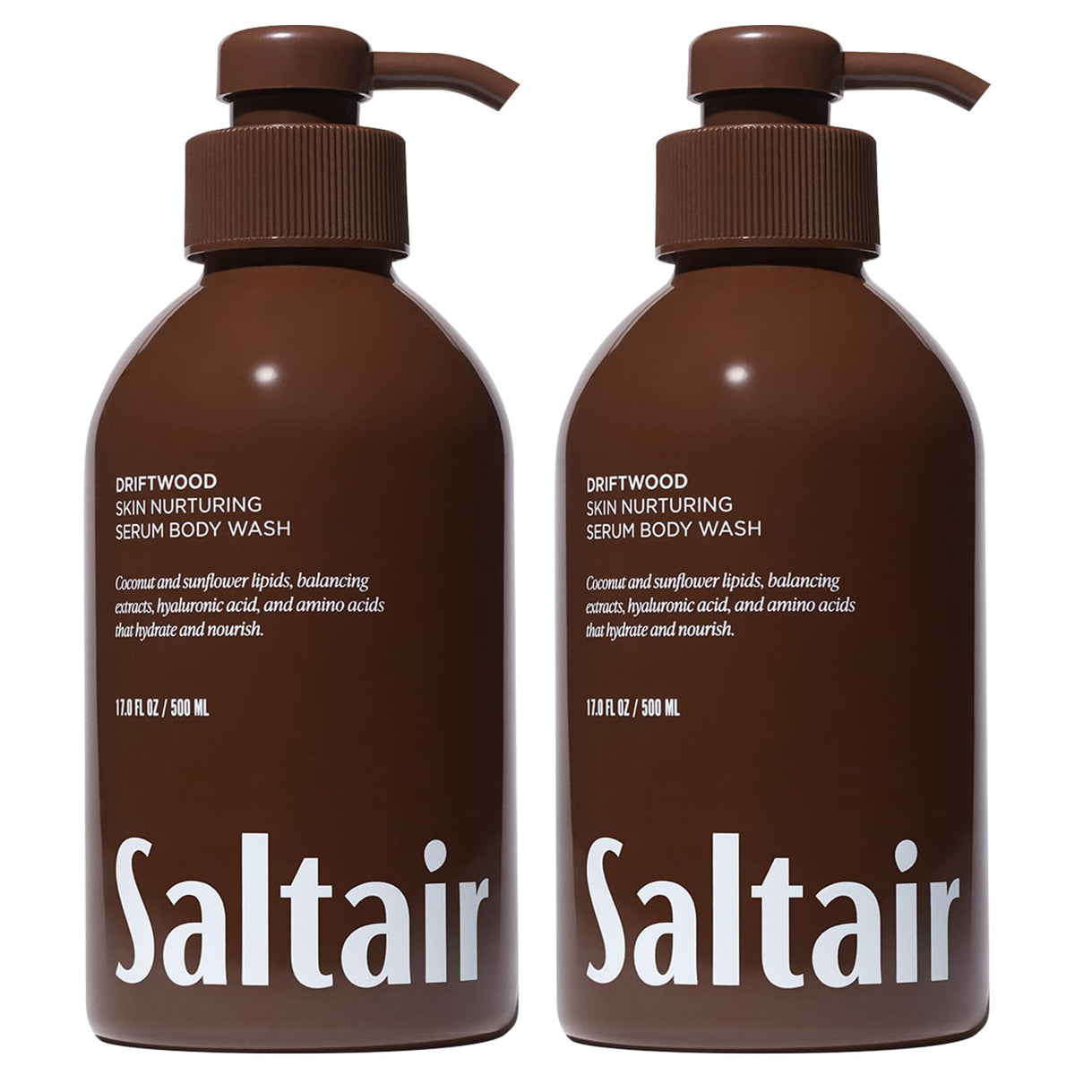 Saltair Driftwood Body Wash 2-Pack front view with pumps
