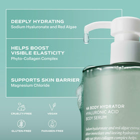 Saltair Hyaluronic Acid Body Serum side view showing packaging details