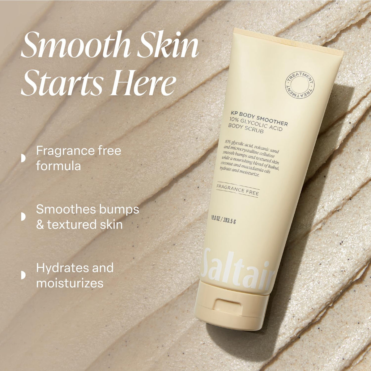 Saltair KP Body Scrub with natural ingredients around