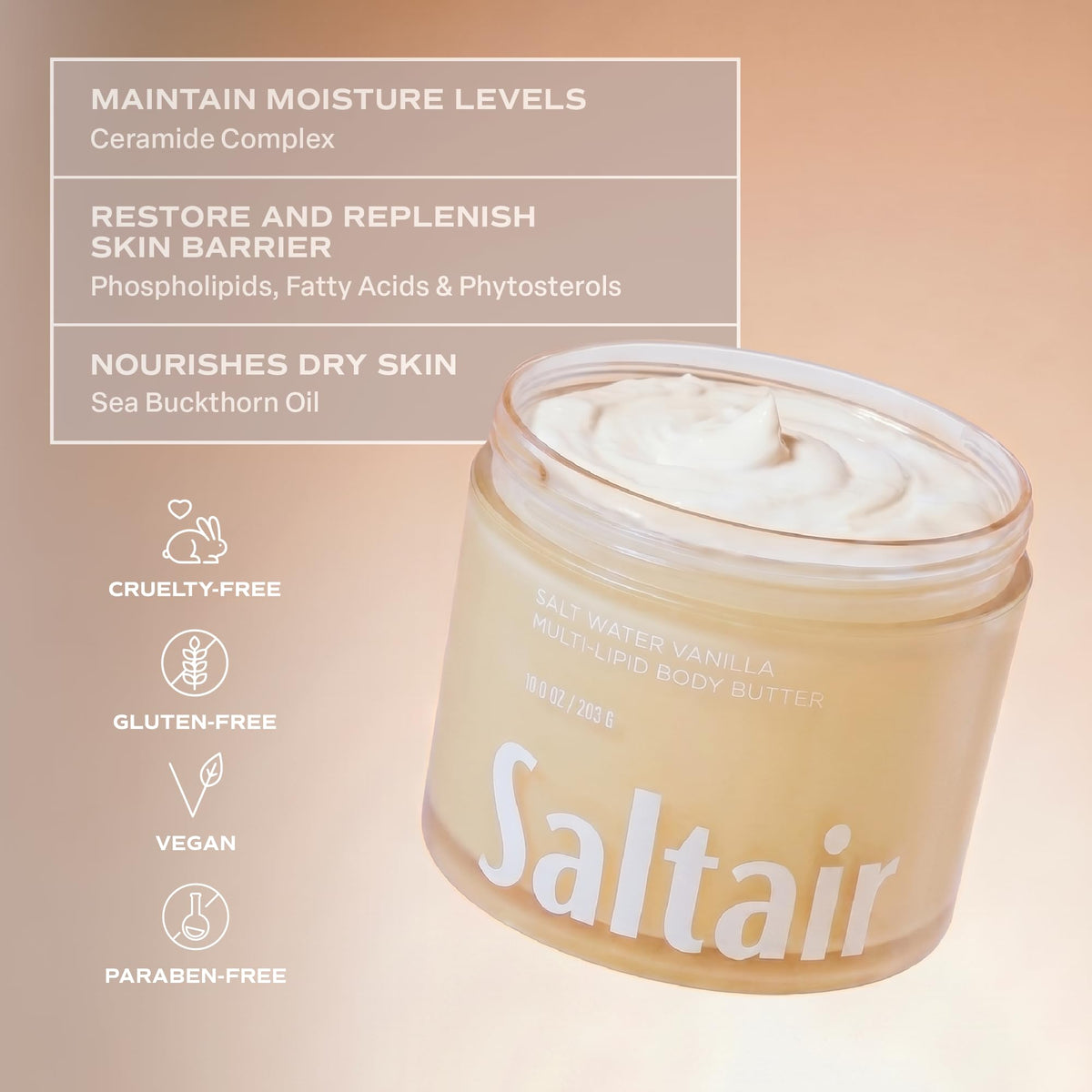 Saltair Multi-Lipid Body Butter 10 oz packaging