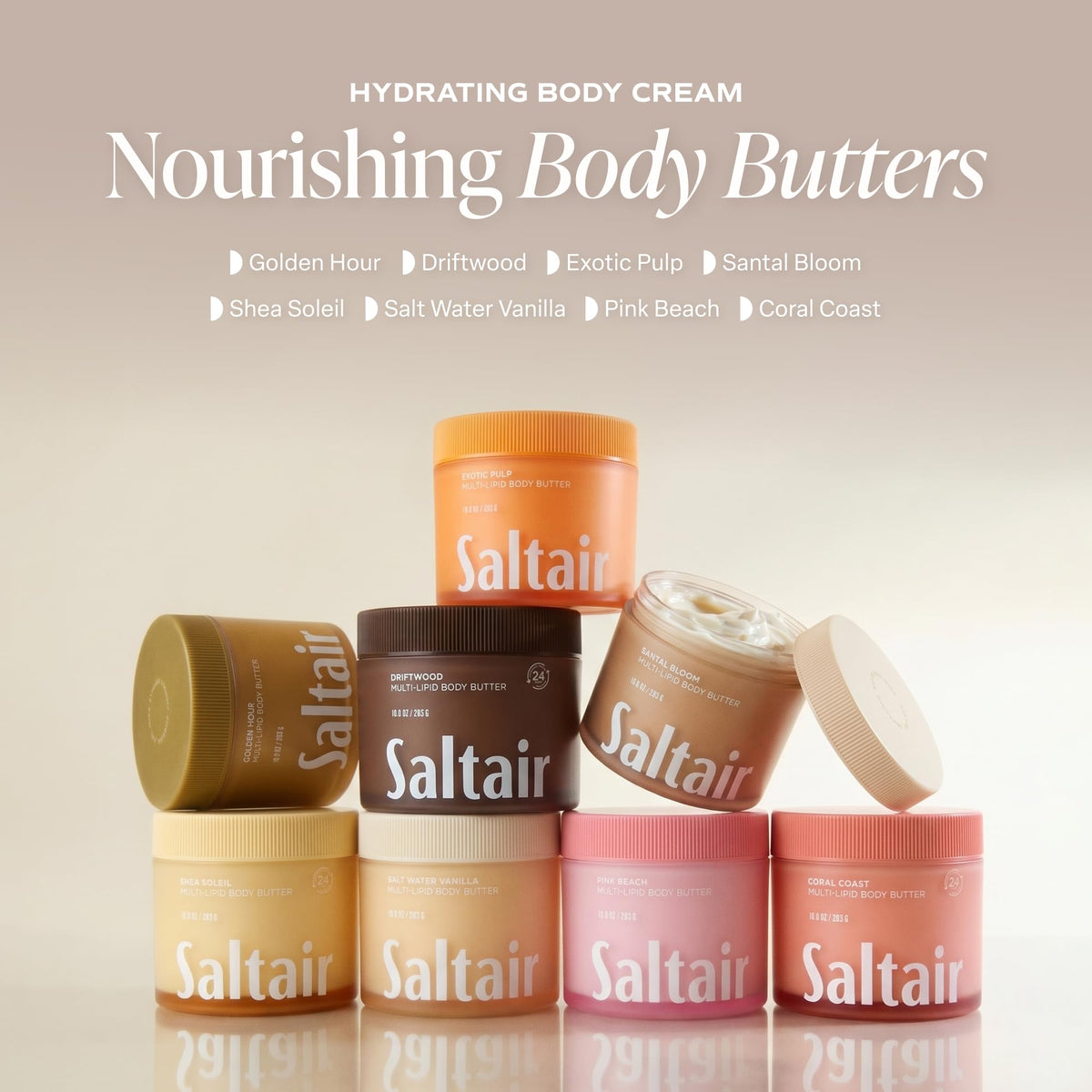Saltair Multi-Lipid Body Butter 10 oz with sea salt and vanilla