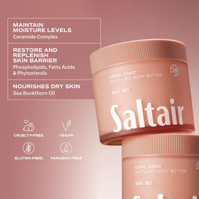Saltair Multi-Lipid Body Butter in a bathroom setting