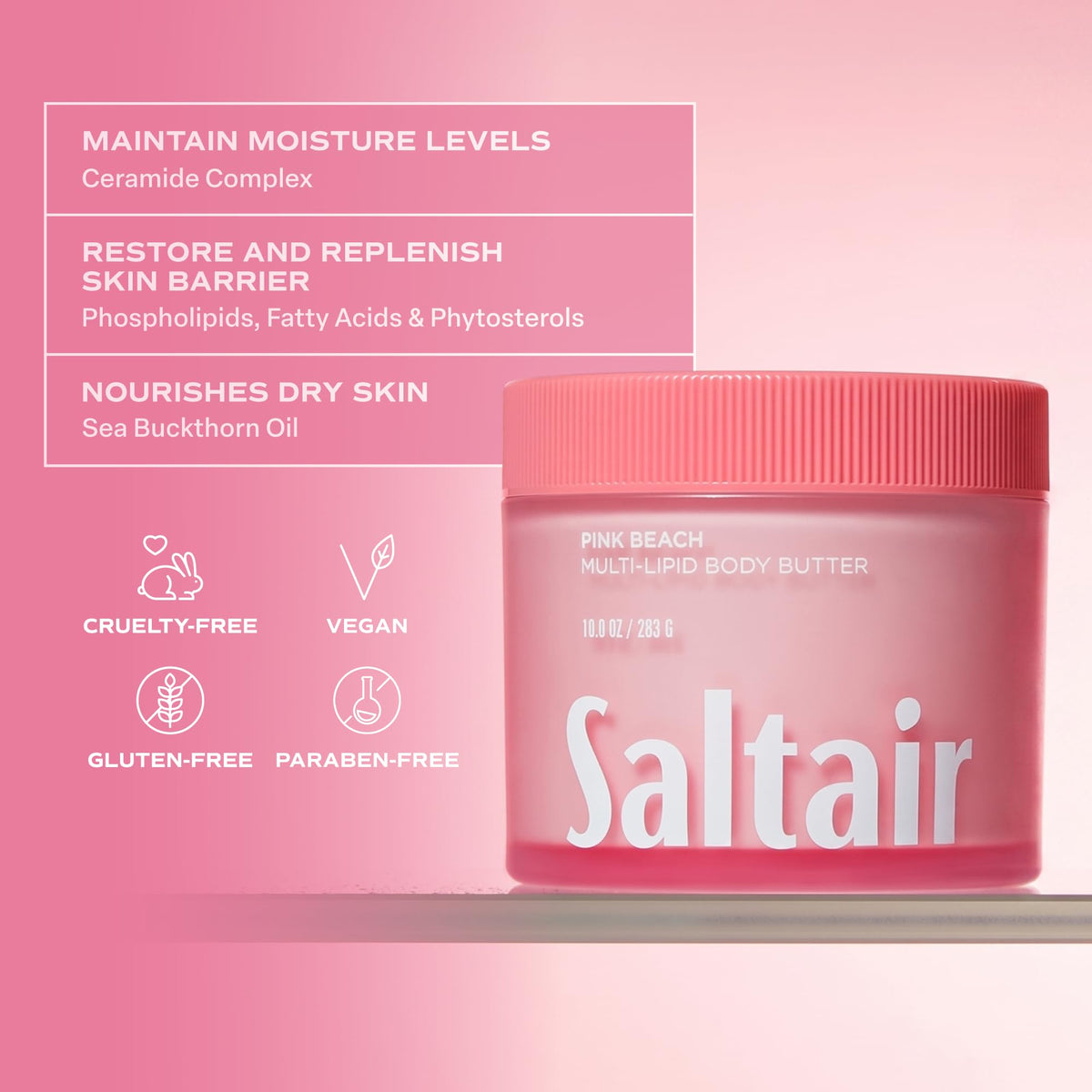 Saltair Multi-Lipid Body Butter ingredients display