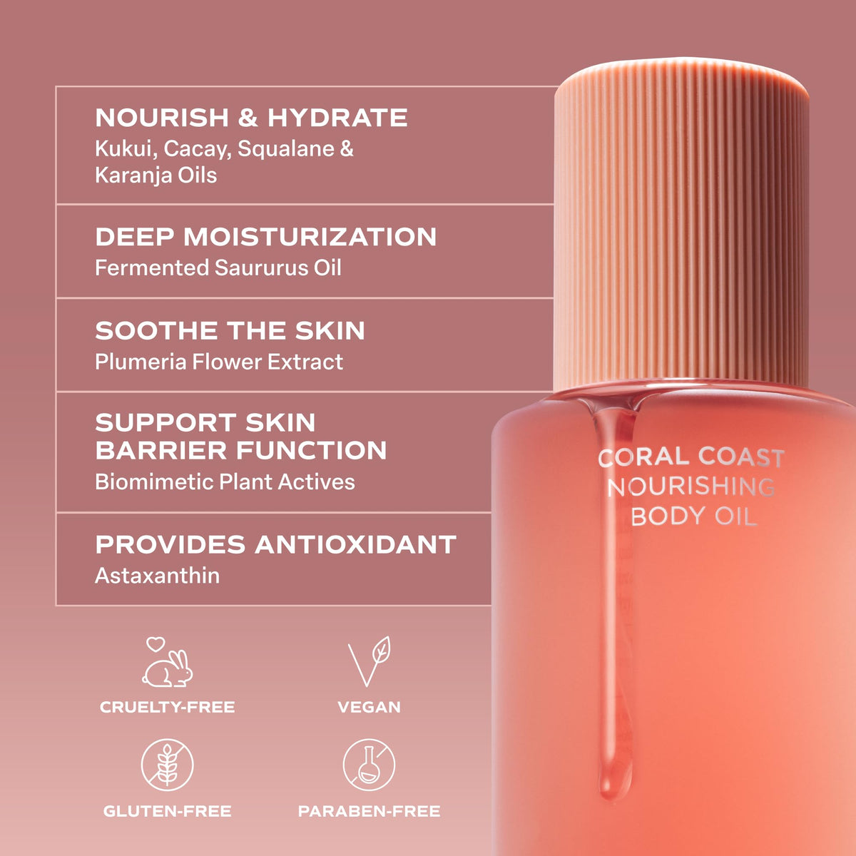 Saltair Nourishing Body Oil Coral Coast surrounded by tropical plants
