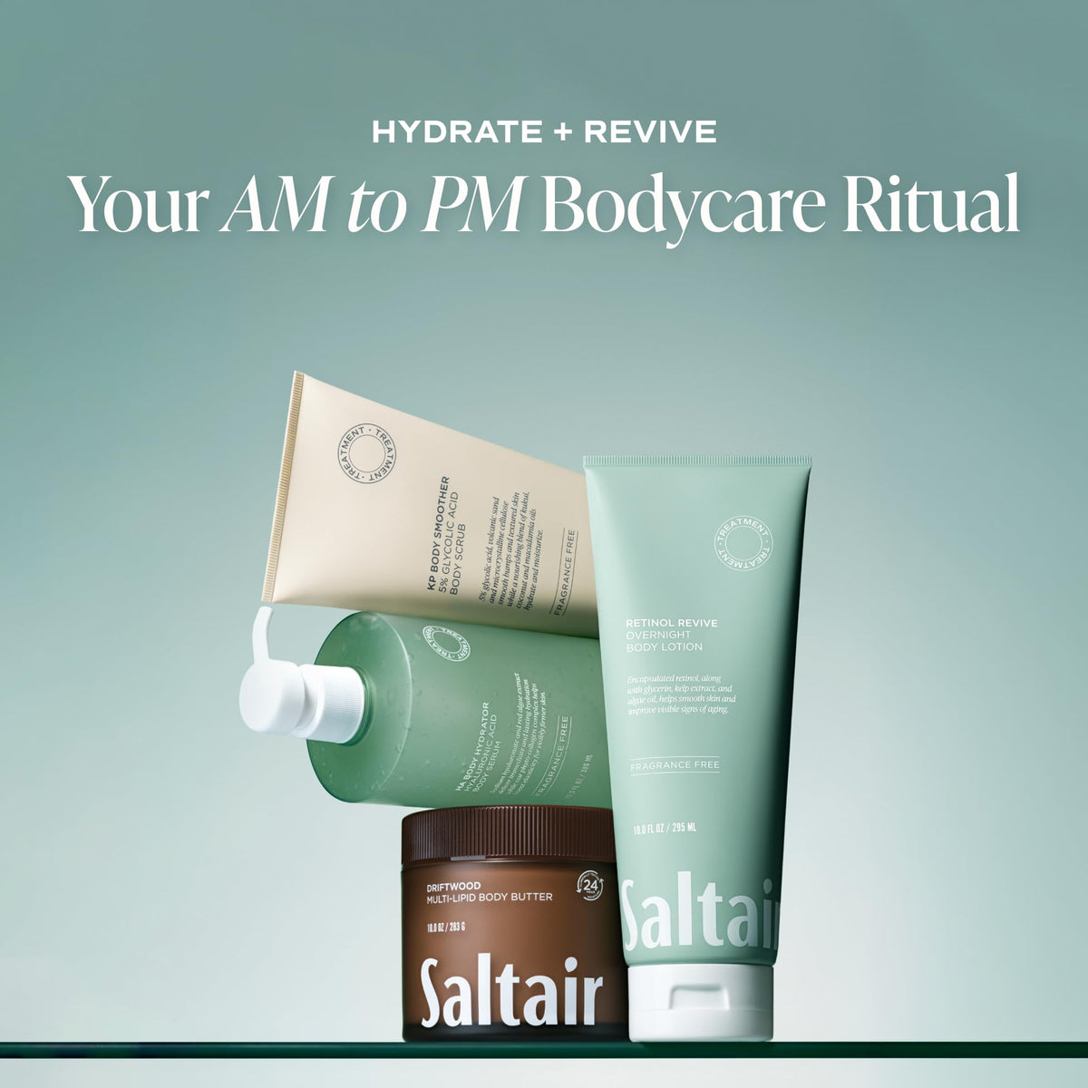 Saltair Retinol Revive Night Lotion ingredients list on packaging