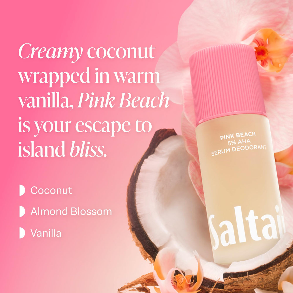 Saltair Serum Deodorant 5% AHA Pink Beach packaging
